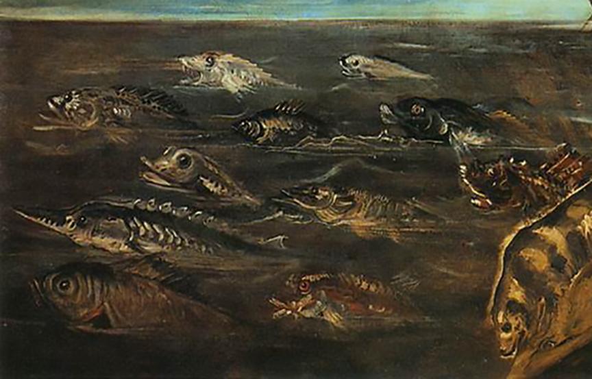 Fish of all kinds are depicted in "Creation of the Animals," 1550–1553, by Tintoretto. Oil on canvas, 5 feet by 8 1/2 feet. Academic Gallery, Venice. (Public Domain)