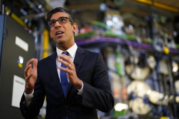 Prime Minister Rishi Sunak during a visit to the UK Atomic Energy Authority, Culham Science Centre, in Abingdon, Oxfordshire, on March 30, 2023. (Jacob King - WPA Pool/Getty Images)