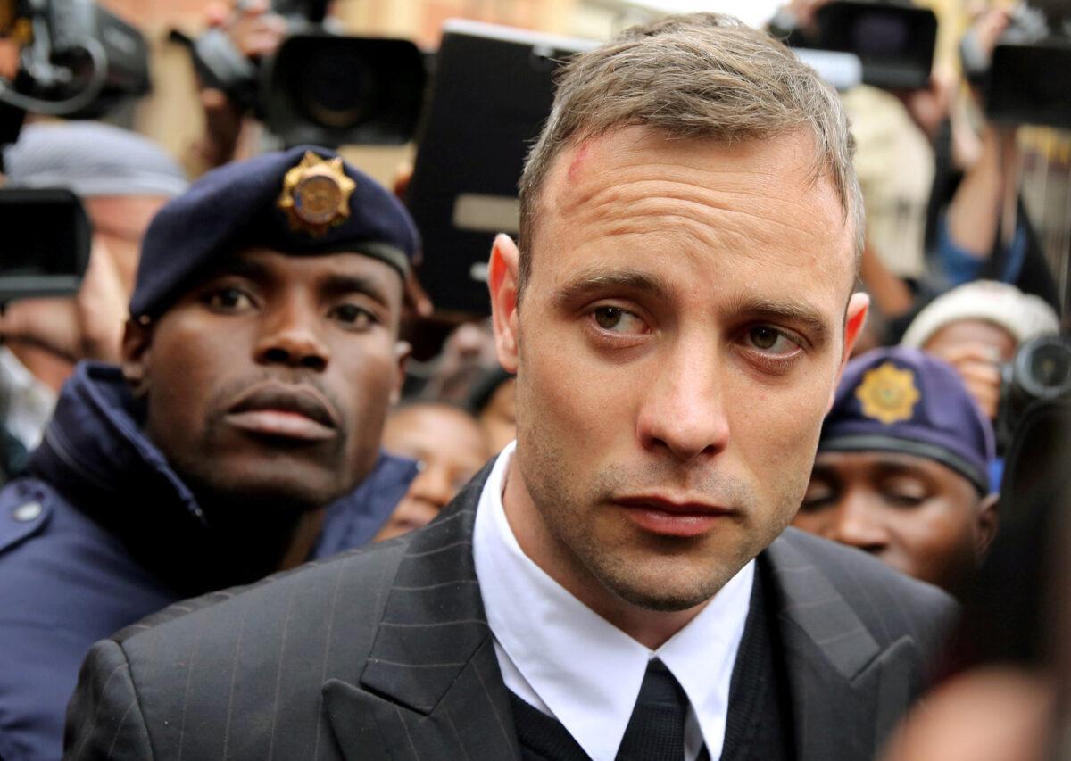 Olympic and Paralympic track star Oscar Pistorius leaves court after appearing for the 2013 killing of his girlfriend Reeva Steenkamp in the North Gauteng High Court in Pretoria, South Africa, on June 14, 2016. (Siphiwe Sibeko/Reuters)