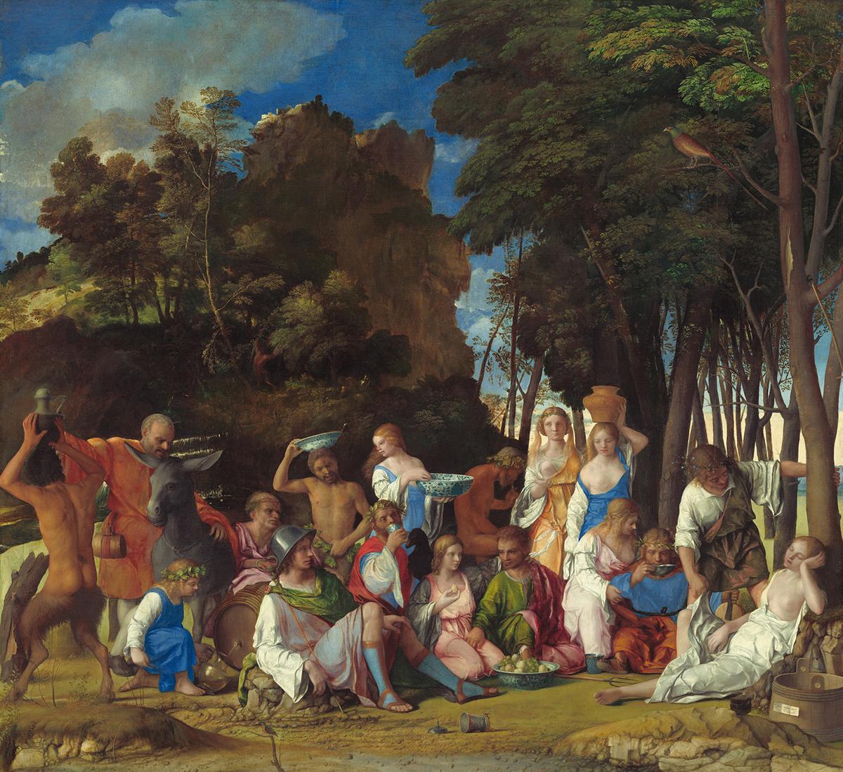 "The Feast of the Gods," 1514 and 1529, by Giovanni Bellini and Titian. Oil on canvas. National Gallery of Art, Washington, D.C. (Public Domain)