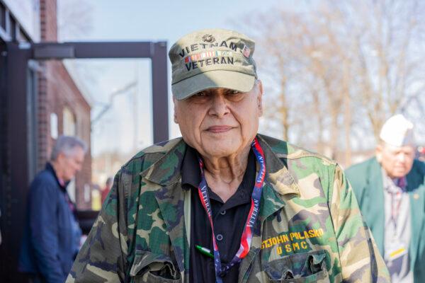 Vietnam War veteran John Polasko at an event honoring Vietnam War veterans in Newburgh, N.Y., on April 1, 2023. (Cara Ding/The Epoch Times)