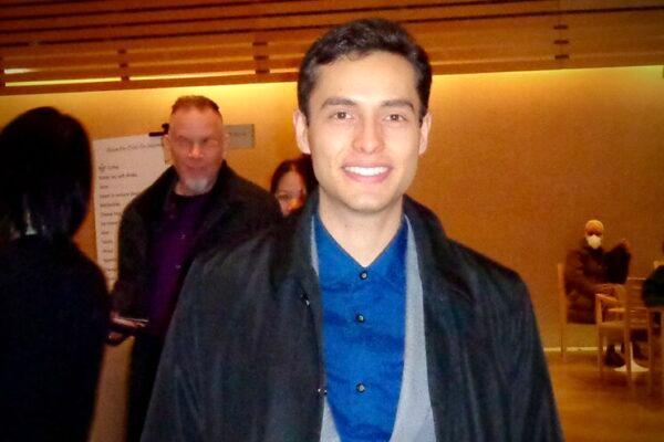 Composer Andres Galindo Areaga at the Four Seasons Centre for the Performing Arts in Toronto, Canada, on April 1, 2023. (NTD)