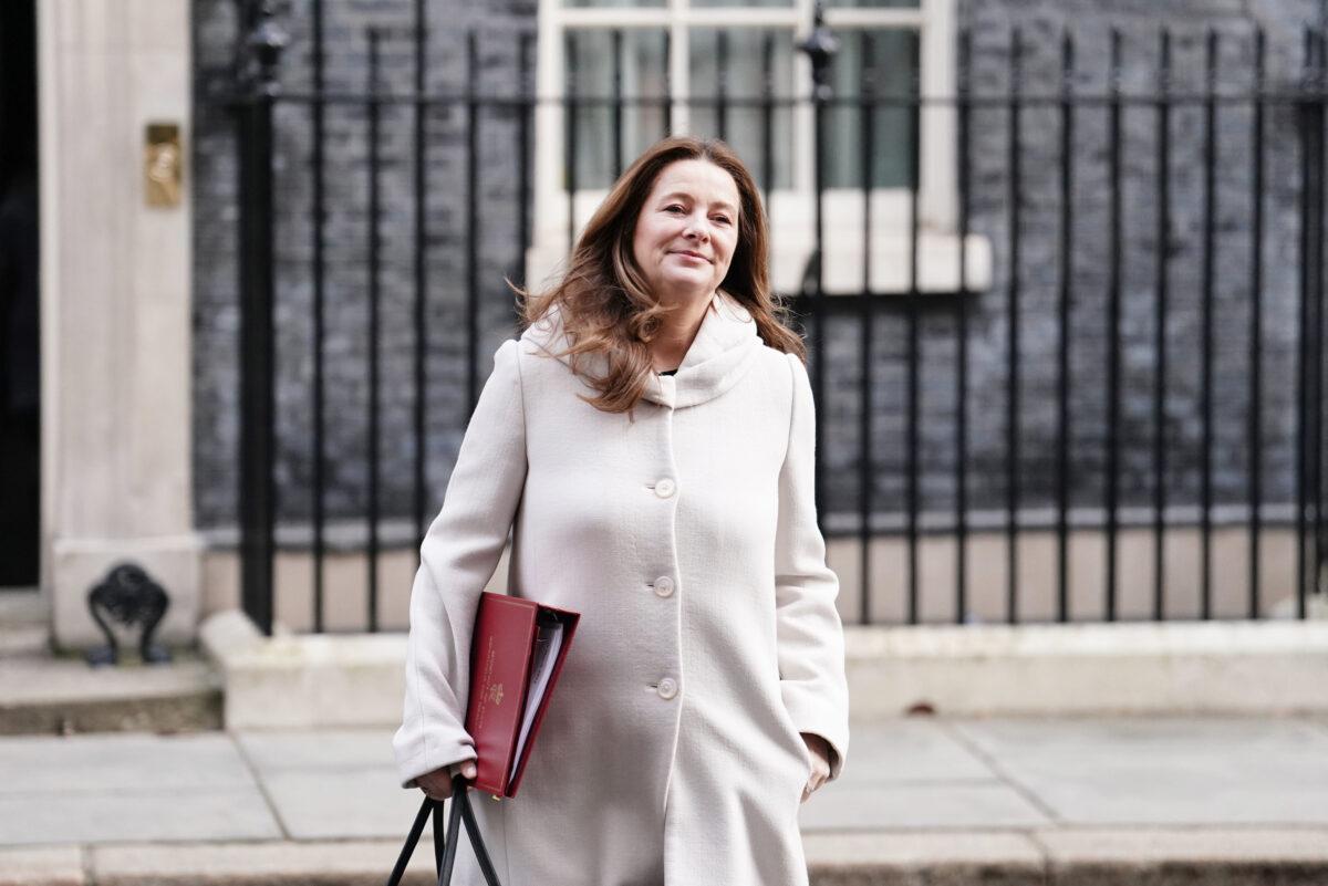 Education Secretary Gillian Keegan leaves 10 Downing Street, London, on March 15, 2023. (Jordan Pettitt/PA Media)