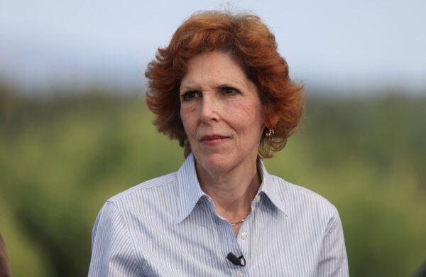 Loretta J. Mester, president and CEO of the Federal Reserve Bank of Cleveland, looks on at Grand Teton National Park, where financial leaders from around the world gathered for the Jackson Hole Economic Symposium outside Jackson Hole, Wyo., on Aug. 26, 2022. (Jim Urquhart/Reuters)