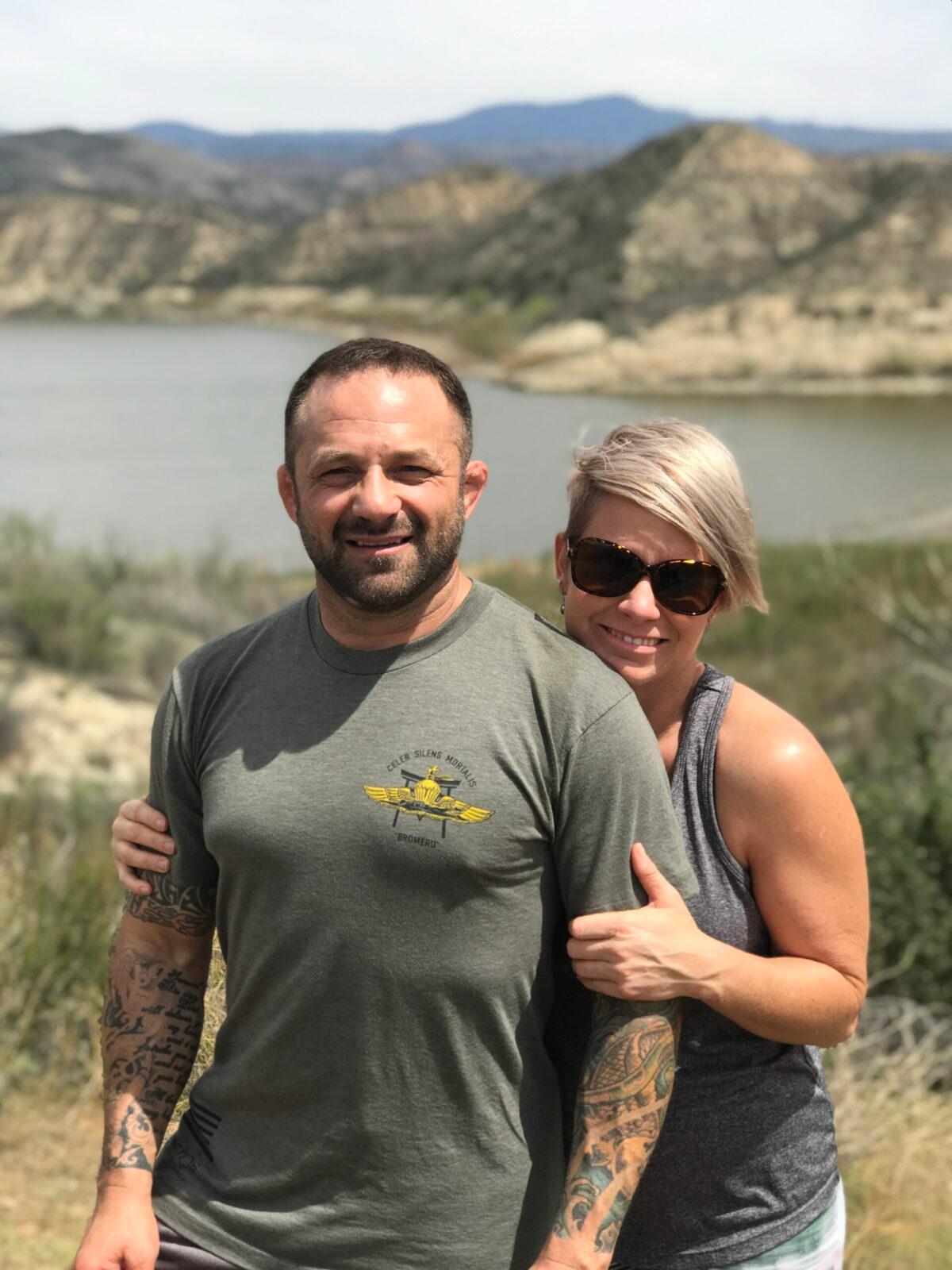 Chad Robichaux successfully fought his inner demons with the support of his wife, Kathy. Here, the couple is photographed in Temecula, Calif. (Courtesy of Chad Robichaux)