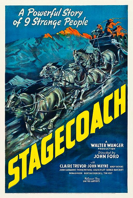 “Stagecoach” was Wayne’s big break into the Hollywood movies, making him one of America’s leading actors and soon to become a star. Theatrical poster for the 1939 American release of “Stagecoach.” ( Public domain)