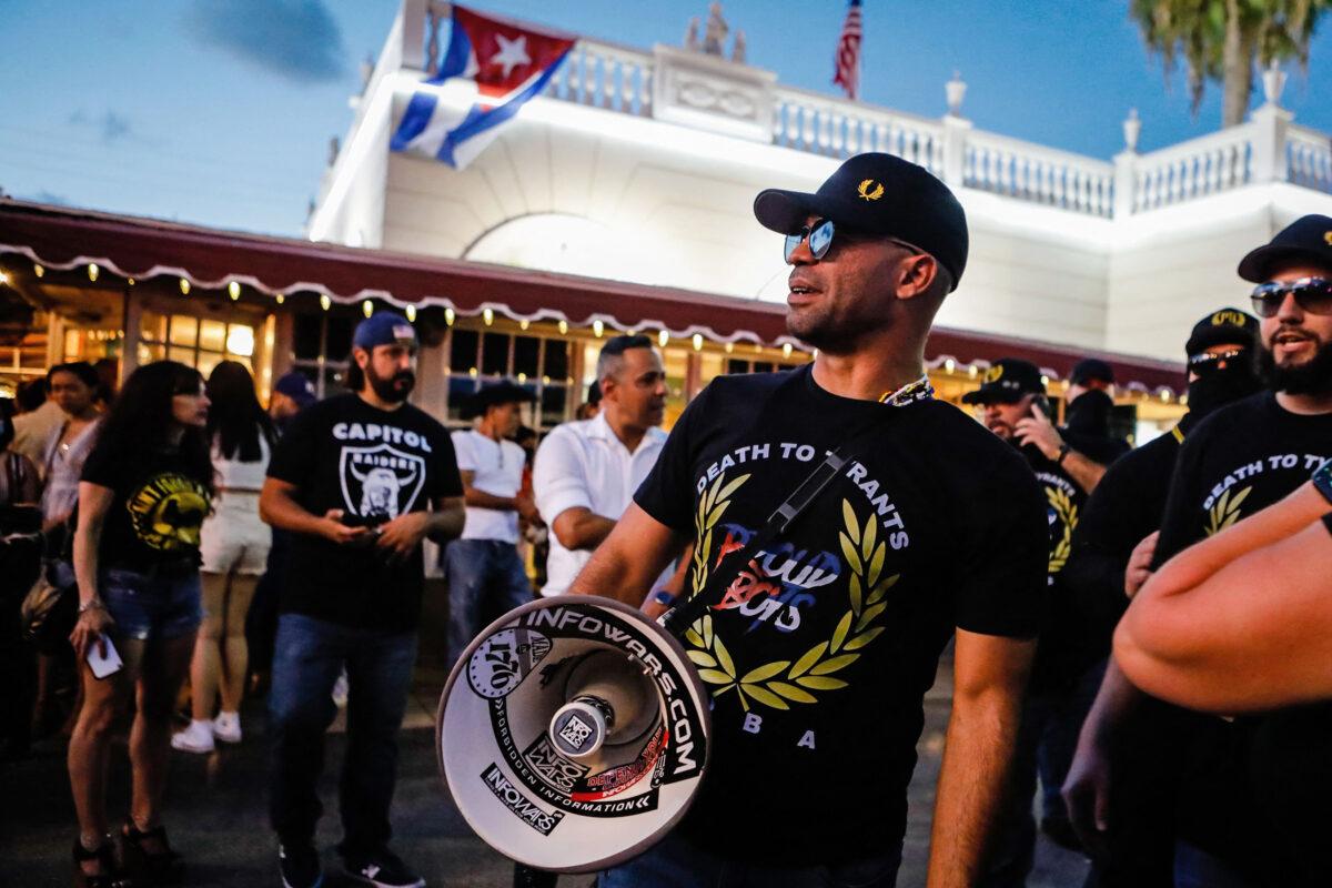 Henry "Enrique" Tarrio, leader of the Proud Boys, in Miami on July 16, 2021. (Eva Marie Uzcategui/AFP via Getty Images)