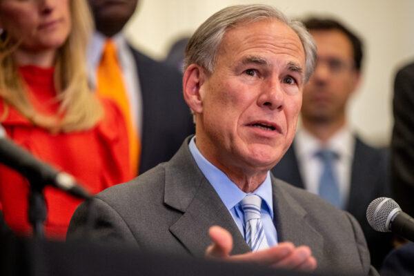 Texas Gov. Greg Abbott speaks during a news conference in Austin, Texas, on March 15, 2023. (Brandon Bell/Getty Images)