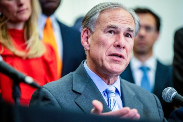 Texas Gov. Greg Abbott speaks during a news conference in Austin, Texas, on March 15, 2023. (Brandon Bell/Getty Images)