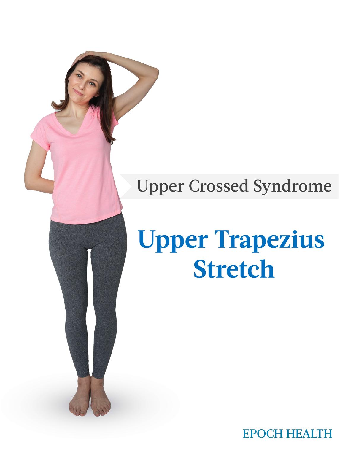 Stretches to correct upper crossed syndrome and relax muscles: upper trapezius stretch. (The Epoch Times)