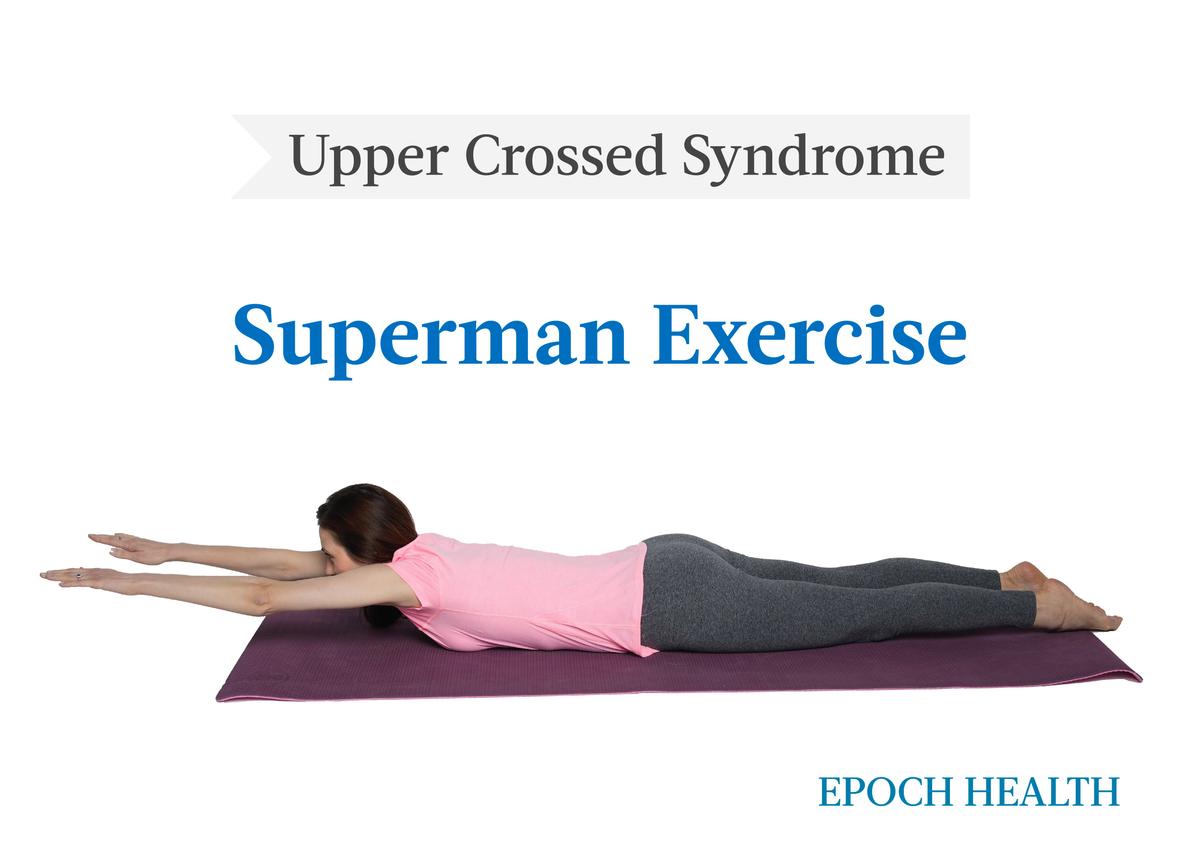 Exercises to improve posture and strengthen muscles: Superman exercise. (The Epoch Times)