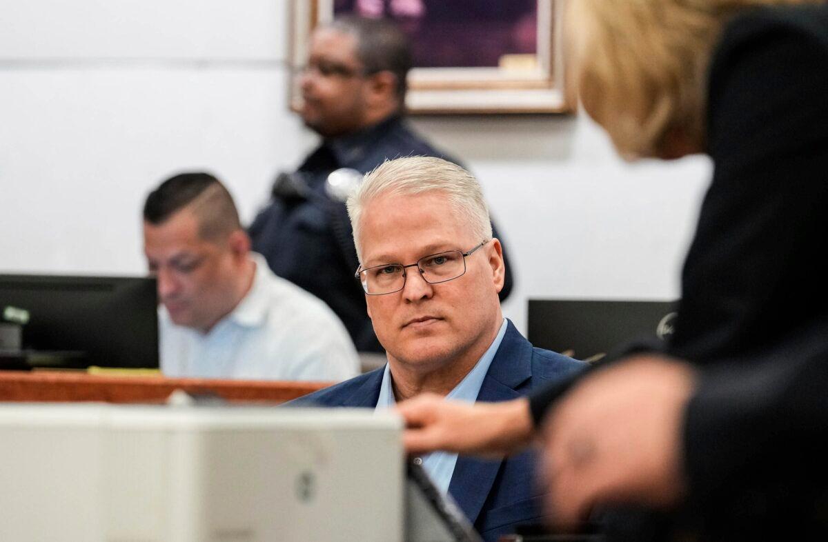 David Temple during his sentencing trial in the Harris County 178th District Criminal Court in Houston on April 10, 2023. (Raquel Natalicchio/Houston Chronicle via AP)