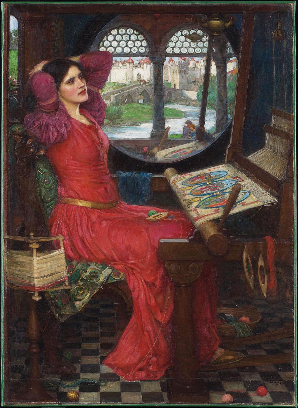 <br/>"'I am half sick of shadows,' said the Lady of Shalott," 1915, John William Waterhouse. Oil on canvas. Art Gallery of Ontario, Toronto. (Public Domain)