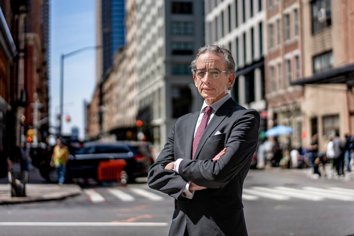 Attorney Albert Watkins in New York City on April 11, 2023. (Samira Bouaou/The Epoch Times)