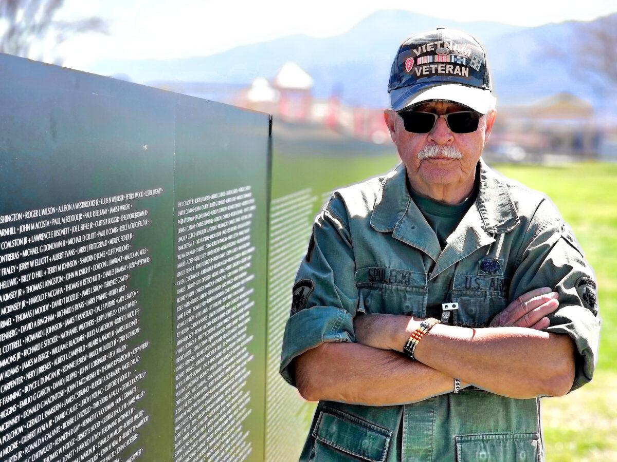 Vietnam veteran Jerry "Doc" Spulecki of California was among those gathered at a ceremony honoring Vietnam veterans in Camp Verde, Ariz., on March 29, 2023. (Allan Stein/The Epoch Times)