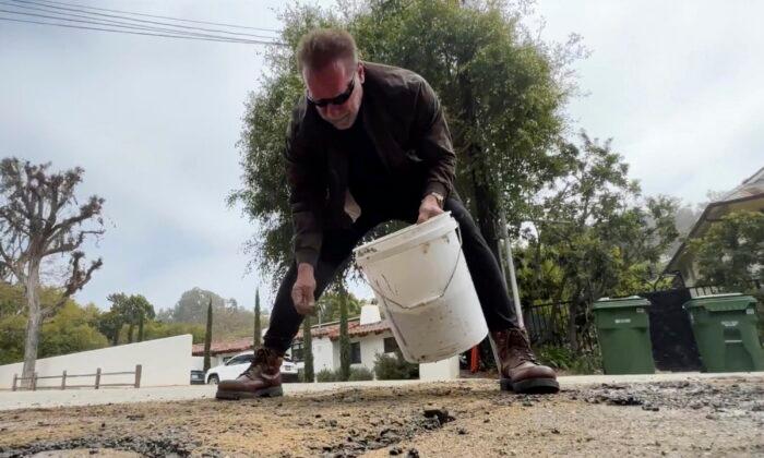 Arnold Schwarzenegger Repairs LA Pothole After Waiting Weeks for the City