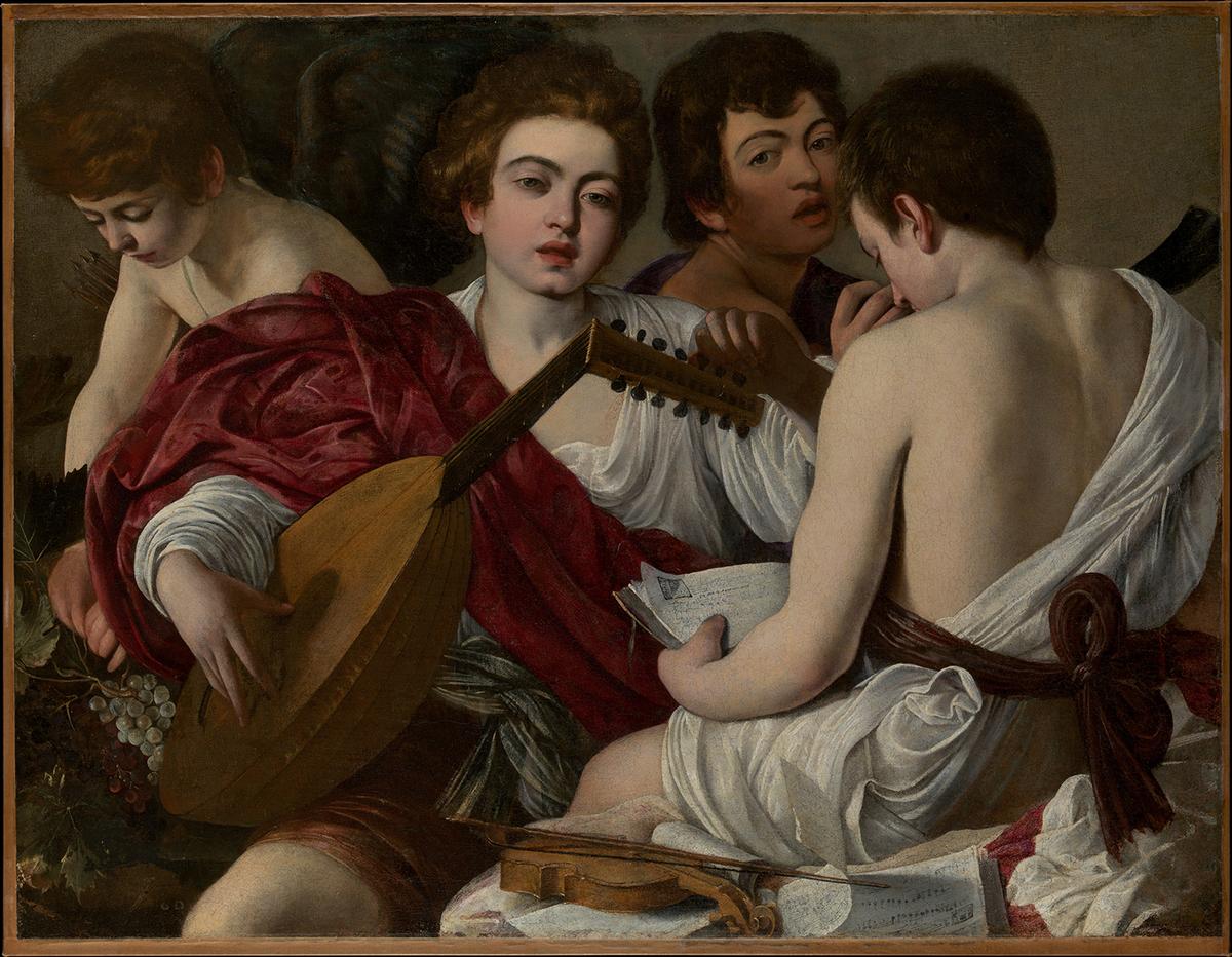 “The Musicians,” 1597, by Caravaggio. Oil on canvas. The Metropolitan Museum of Art, New York City. (Public Domain)