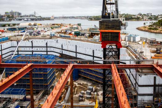 A general view of construction at the Sydney Metro Southwest Project at Barangaroo in Sydney, Australia, on Dec. 3, 2020. (Jenny Evans/Getty Images)
