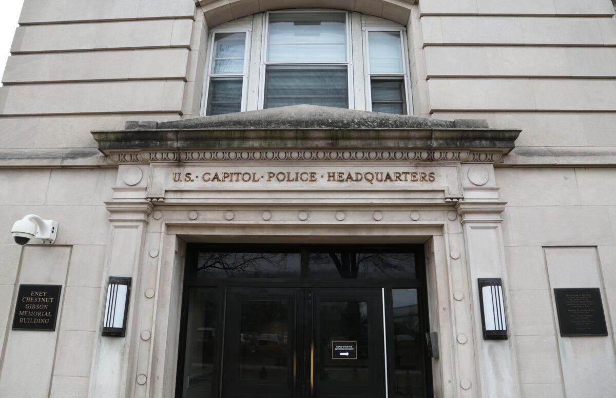 The Headquarters of the U.S. Capitol Police in Washington on March 23, 2023. (Richard Moore/The Epoch Times)