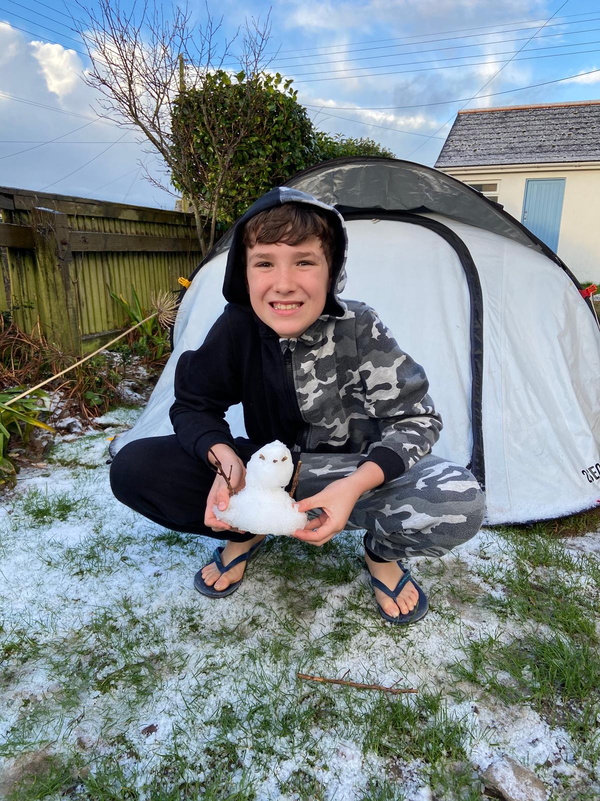 Max Woosey camped outside for three straight years, regardless of weather. (Courtesy of Rachel Woosey)