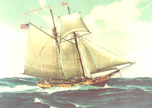 The U.S. Revenue Marine Cutter Massachusetts, one ship which patrolled coastal waters of the United States. (Public Domain)