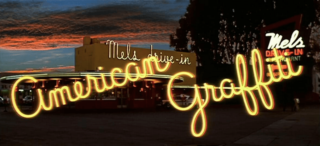 Opening credit roll in the high school film that begat all classic American high school films, “American Graffiti.” (Lucasfilm Ltd./The Coppola Company/Universal Pictures)