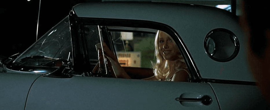 Suzanne Somers’s screen debut as the mysterious blonde in the 1956 Ford Thunderbird, in “American Graffiti.” (Lucasfilm Ltd./The Coppola Company/Universal Pictures)