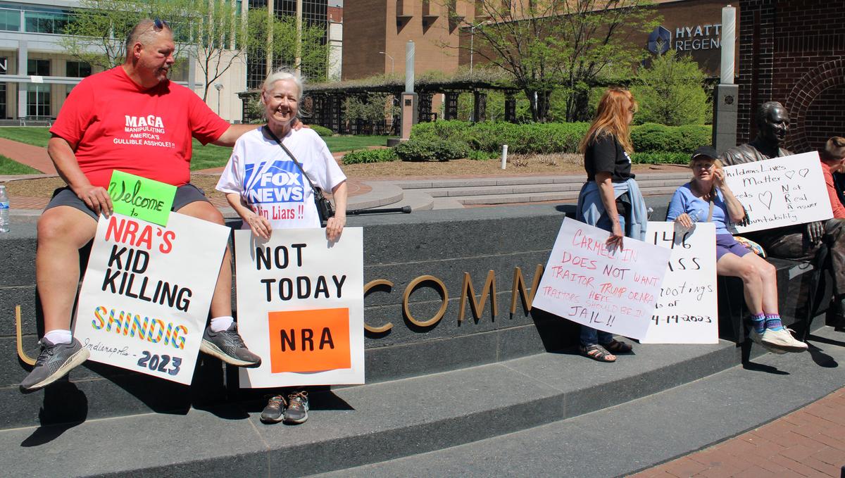 Protesters at NRA Event Call for Stricter Gun Laws