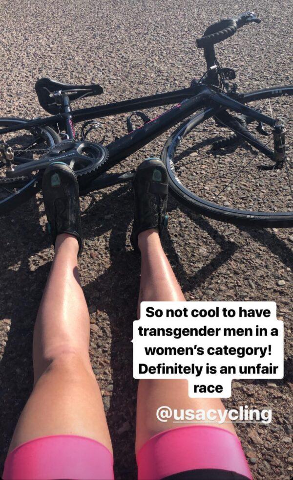 Cyclist Natalie Church spoke out on social media in 2019 against trans athletes competing in women's sports. (Courtesy of Natalie Church)