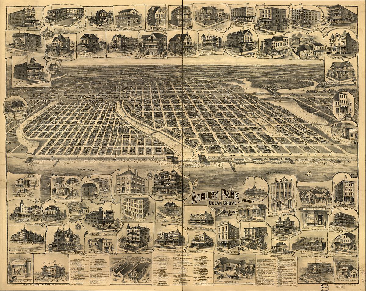 Asbury Park, Ocean Grove and vicinity in New Jersey, 1897. Library of Congress. (Public Domain)