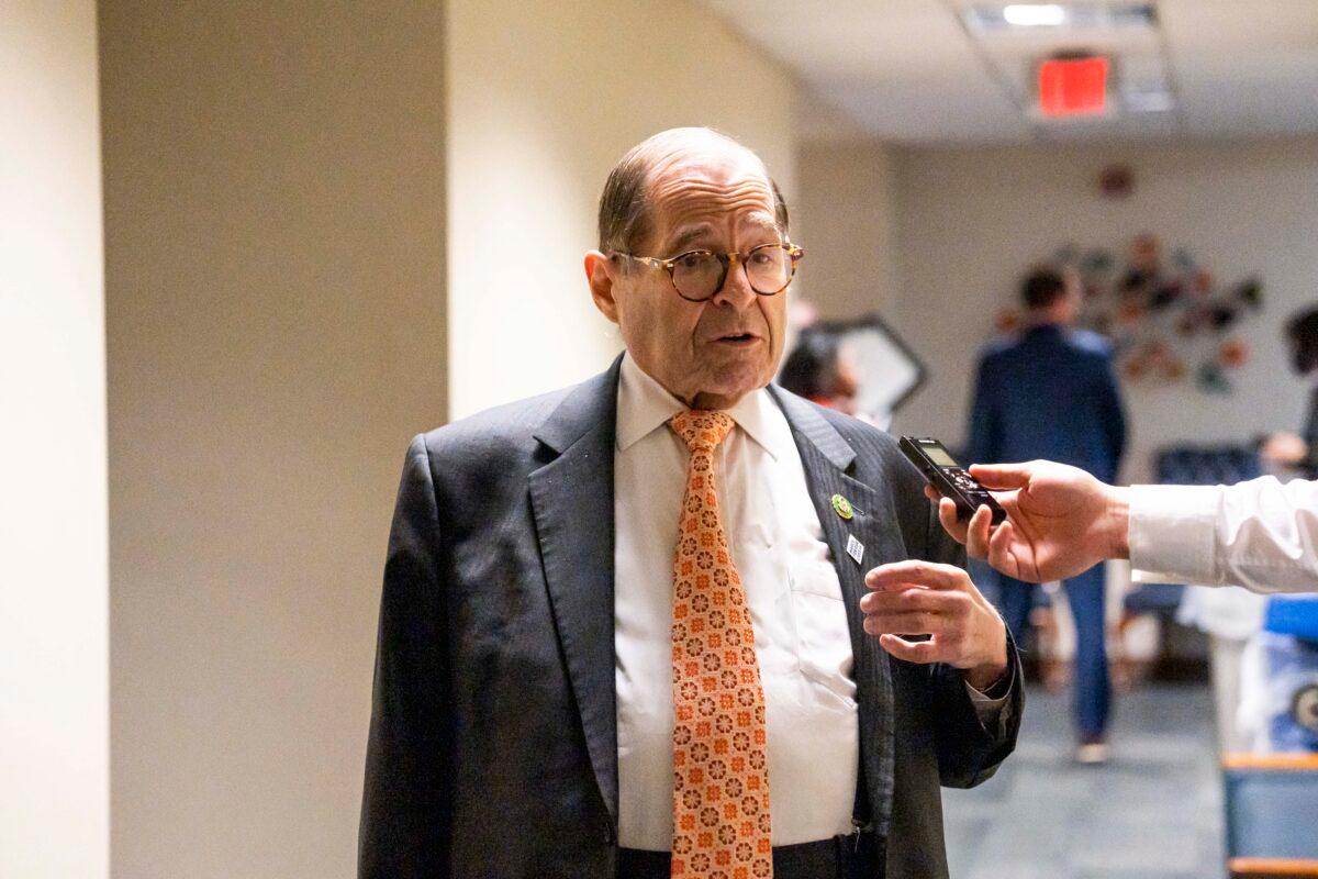 Rep. Jerrold Nadler (D-N.Y.), ranking Democratic member of the House Judiciary Committee, in New York on April 17, 2023. (Chung I Ho/The Epoch Times)