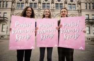 Connecticut athletes rally to protect women's sports. (Courtesy of Alliance Defending Freedom)