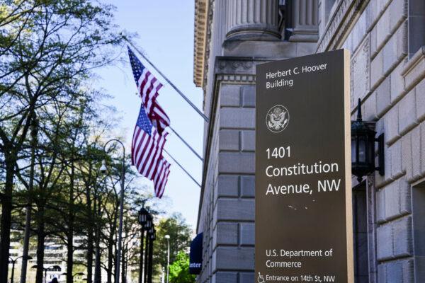 Department of Commerce building in Washington, on April 10, 2023. (Madalina Vasiliu/The Epoch Times)
