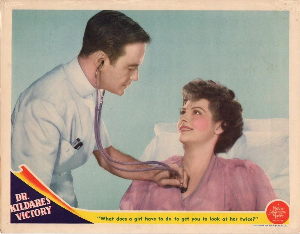 Lobby card for the film "Dr. Kildare's Victory" from 1942. (Public Domain)