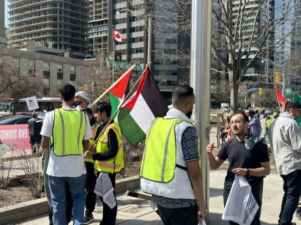 A downtown Toronto protest for Al-Quds Day during Ramadan on April 15, 2023. (Courtesy of Caryma Sa’d)