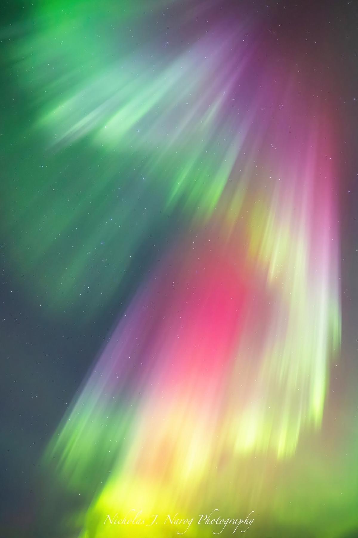 Breathtaking northern lights photographed by Nicholas Narog. (Courtesy of <a href="https://www.instagram.com/nicholas_j._narog_photography/">Nicholas J. Narog Photography</a>)