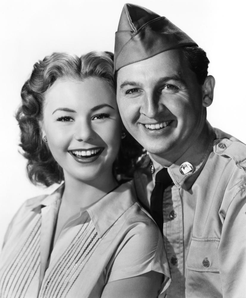 A promo shot for "We're Not Married" in 1952 with Mitzi Gaynor (L) and Eddie Bracken. (MovieStillsDB)