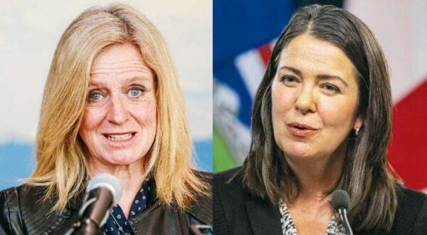 Alberta NDP Leader Rachel Notley (L) and UCP Leader Danielle Smith. (The Canadian Press/Jason Franson; Jeff McIntosh)