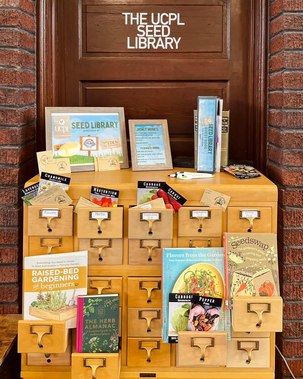 The seed library at Unicoi County Public Library offers patrons packages from Baker Creek and Eden Brothers, as well as locally collected seeds. (Courtesy of Suzy Bomgardner)