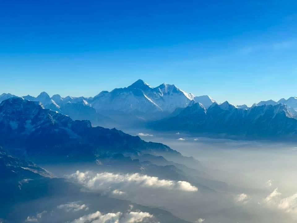 The view from Mount Everest. (Courtesy of Around the World at 80)