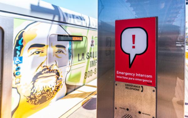 The Los Angeles Metro line transit system in Los Angeles on April 19, 2023. (John Fredricks/The Epoch Times)
