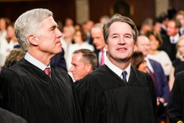 Supreme Court Justices Neil Gorsuch and Brett Kavanaugh attend the State of the Union address in the chamber of the U.S. House of Representatives at the U.S. Capitol Building in Washington on Feb. 5, 2019. (Doug Mills-Pool/Getty Images)
