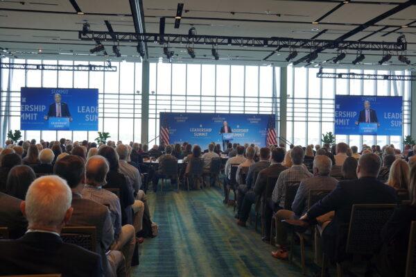 Texas Attorney General Ken Paxton speaks at the Heritage Foundation's Leadership Summit in National Harbor, Md., on Apr. 20, 2023. (Terri Wu/The Epoch Times)