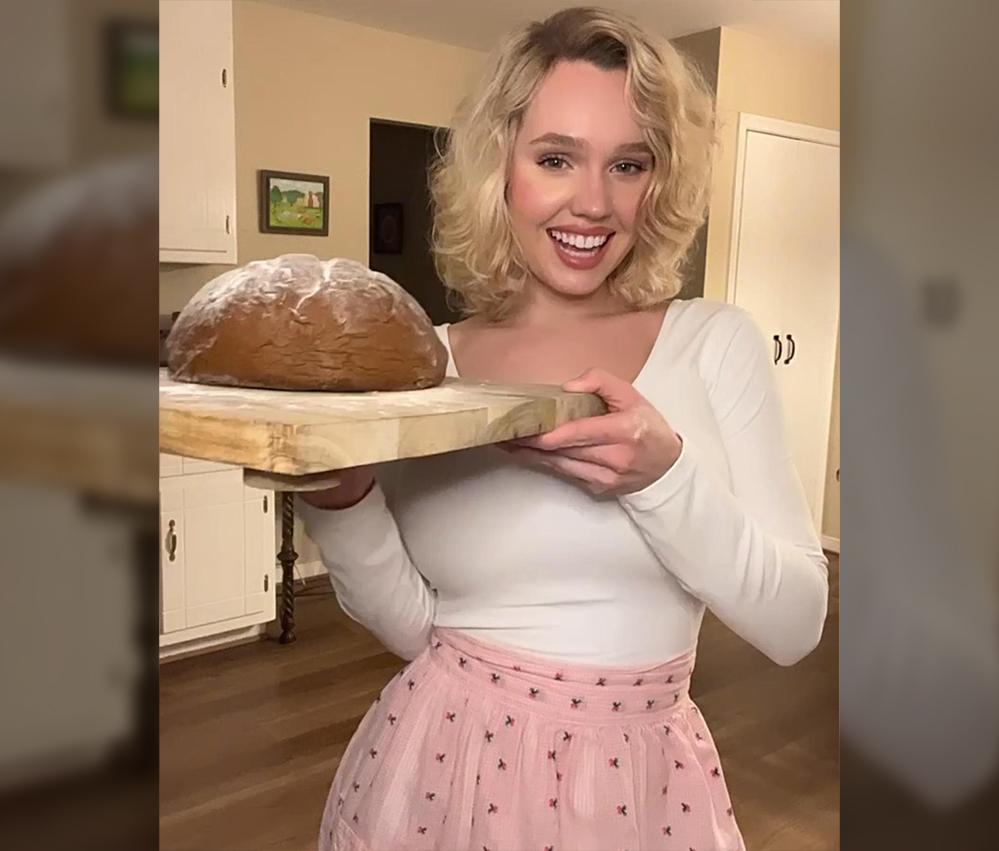 Tradwife Estee Williams poses with some home baking. (Courtesy of <a href="https://www.instagram.com/esteecwilliams/">Estee Williams</a>)