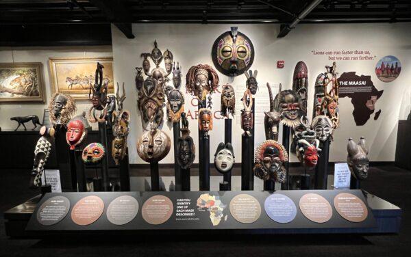 Contemporary artists made these traditional masks hailing from sub-Saharan Africa. (Courtesy of Karen Gough)
