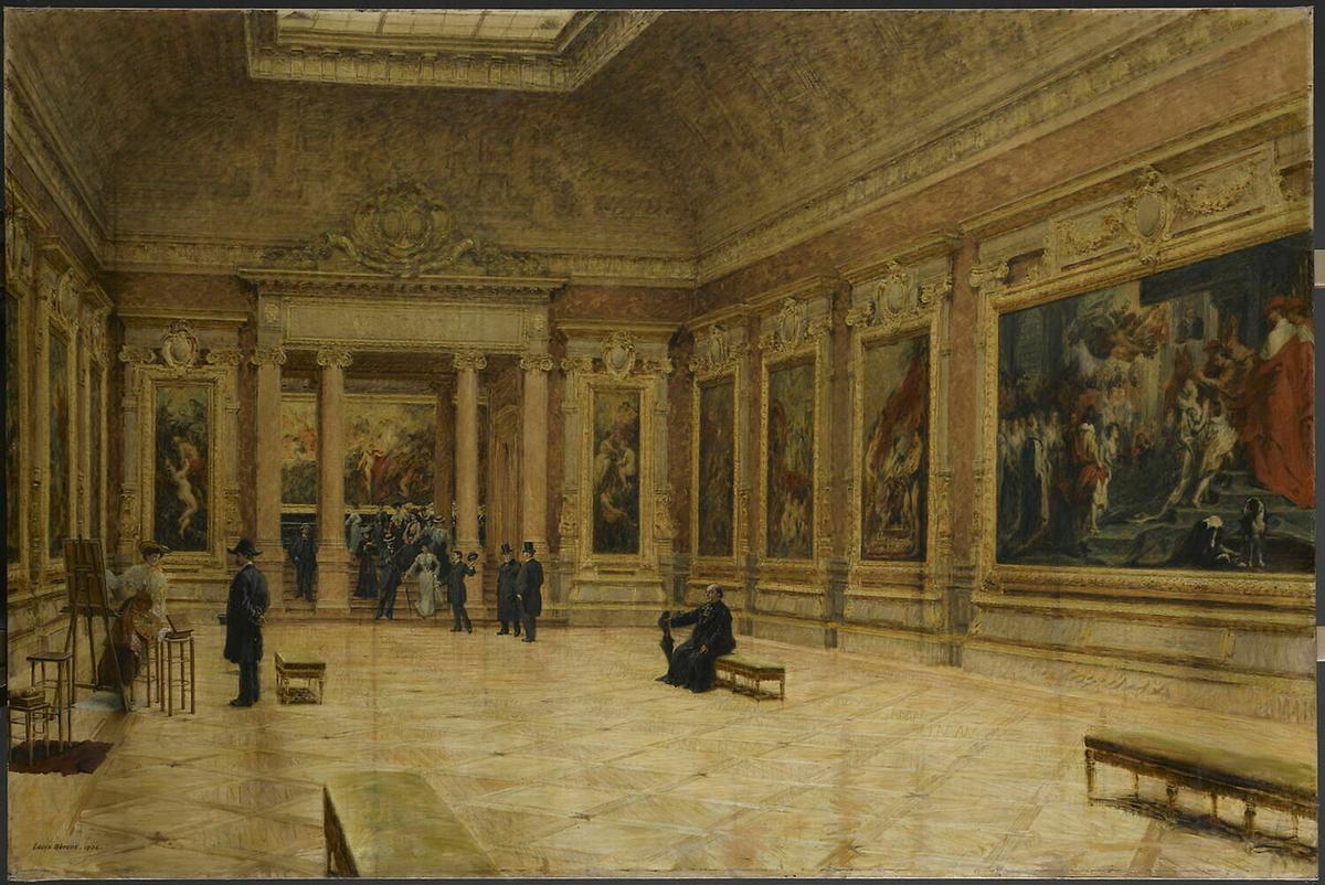 Rubens Room in the Louvre, 1904, by Louis Béroud. Oil on canvas. Louvre Museum, Paris. (Public Domain)