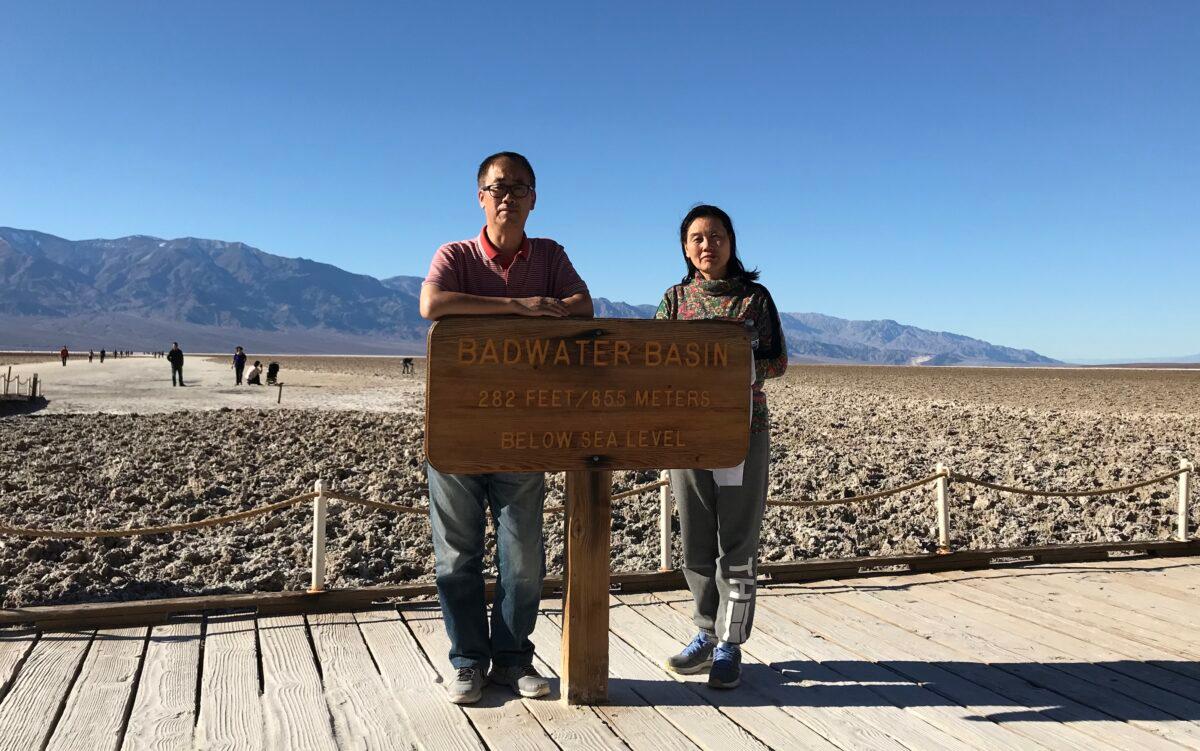 Zhou Deyong and his wife, You Ling, in Death Valley National Park in California in January 2021. (Courtesy of Zhou You)