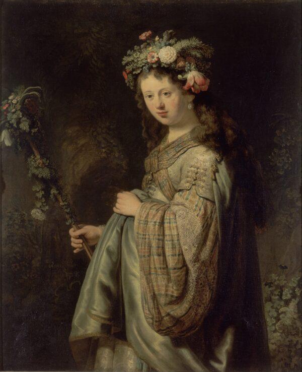“Flora,” 1634, by Rembrandt. Oil on canvas; 49 1/4 inches by 39 3/4 inches. The State Hermitage Museum, St. Petersburg, Russia. (Public Domain)