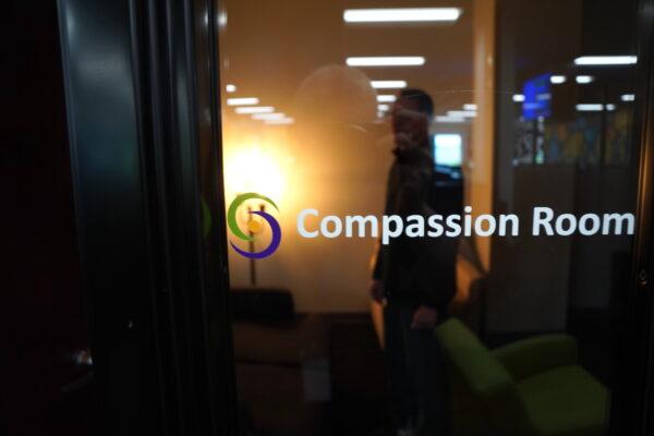The compassion room at Solari Crisis and Human Services in Tempe, Ariz., is a place where employees can step away and relax on April 13, 2023. (Allan Stein/The Epoch Times)