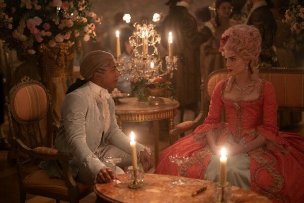 Joseph Bologne (Kelvin Harrison Jr.) with Marie Antoinette (Lucy Boynton), in "Chevalier." (Searchlight Pictures)